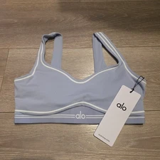 Alo Yoga  Airbrush Heart Throb Bra Size S Winter Frost Purple 