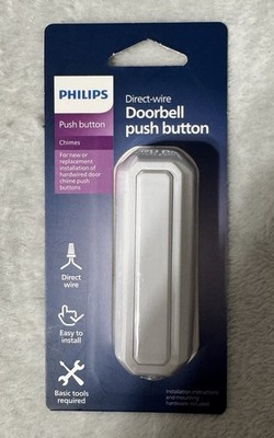 Philips White Direct Wire Doorbell Push Button DES4111R/27-RF1 New In Box