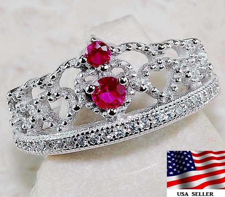 Tiara Heat Treated Rubellite Tourmaline 925 Sterling Silver Ring Sz 6 L1-8
