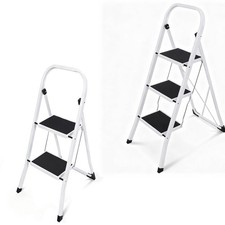 Trittleiter 3 Stufen klappbar – Klapptritt Leiter Tritthocker Haushalt