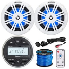 JBL PRV-175 Marine Digital Media Receiver, 2x 6.5" 150W Speakers, LED Controller