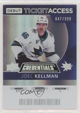 2021 Upper Deck Credentials 2020-21 Debut Ticket Access /999 Joel Kellman 15wf