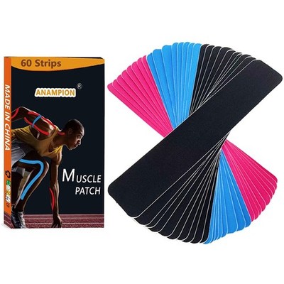 60Strips Kinesiology Tape Precut Elastic Cotton Athletic Tape for Joints Support