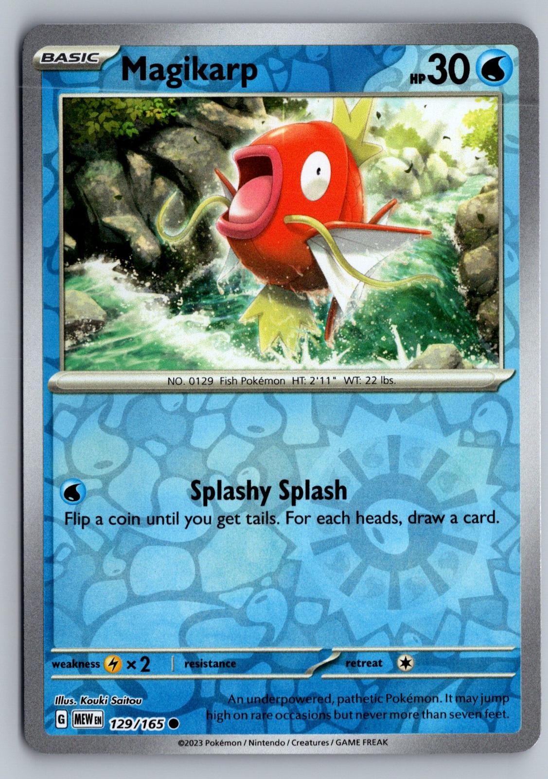 Magikarp 129/165 REVERSE HOLO Common 151 Pokemon Near Mint