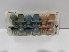 Baby Spoons and Forks Feeding Set, 6 Pack Silicone First Stage Self Blue
