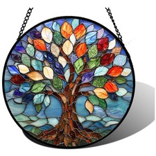 Tree of Life Stained Glass Suncatcher 9.8 in