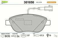 Valeo Bremsbelagsatz Scheibenbremse Essential 301050 FüR Fiat Abarth Lancia X12