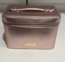 Large Lancome Train Case Rose Gold Makeup Bag Cosmetic Zipper Handle NEW 2025