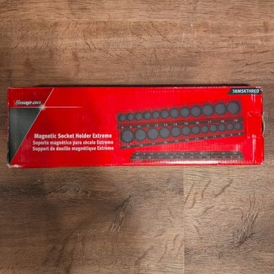 Snap-on 38MSKTHReD 3/8'' Drive Metric/SAE Magnetic Socket Holder Organizer Red