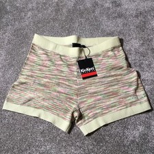 Kickers Women's Spacedye Knit Shorts Size L Multicoloured Stripe Stretch New