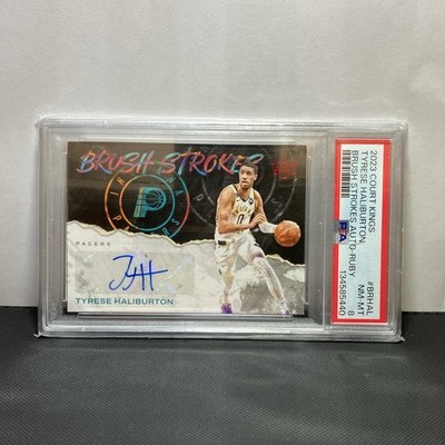 2023 Court Kings Tyrese Haliburton Breast Strokes Auto Psa 8 Number To 49