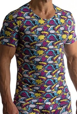 Manstore Herren Designer Casual Tee Shirt M800 Gr. M UVP: 75,95  NEU cartoon