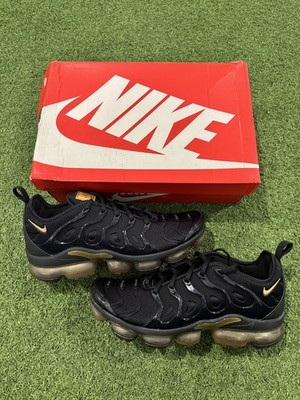Size 10.5- Nike Air VaporMax Plus Black Metallic Gold CW7299-001