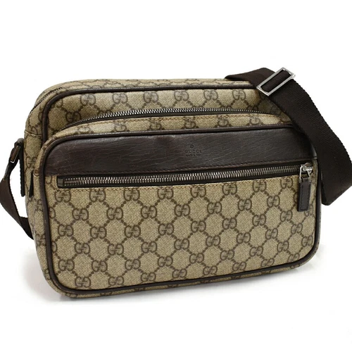 Sac à bandoulière Gucci Messenger 114531 GG Supreme beige marron foncé sans GUCCI