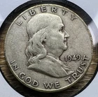 1949-S Franklin Half Dollar - Actual Coin Shown - 90% Silver INV#133