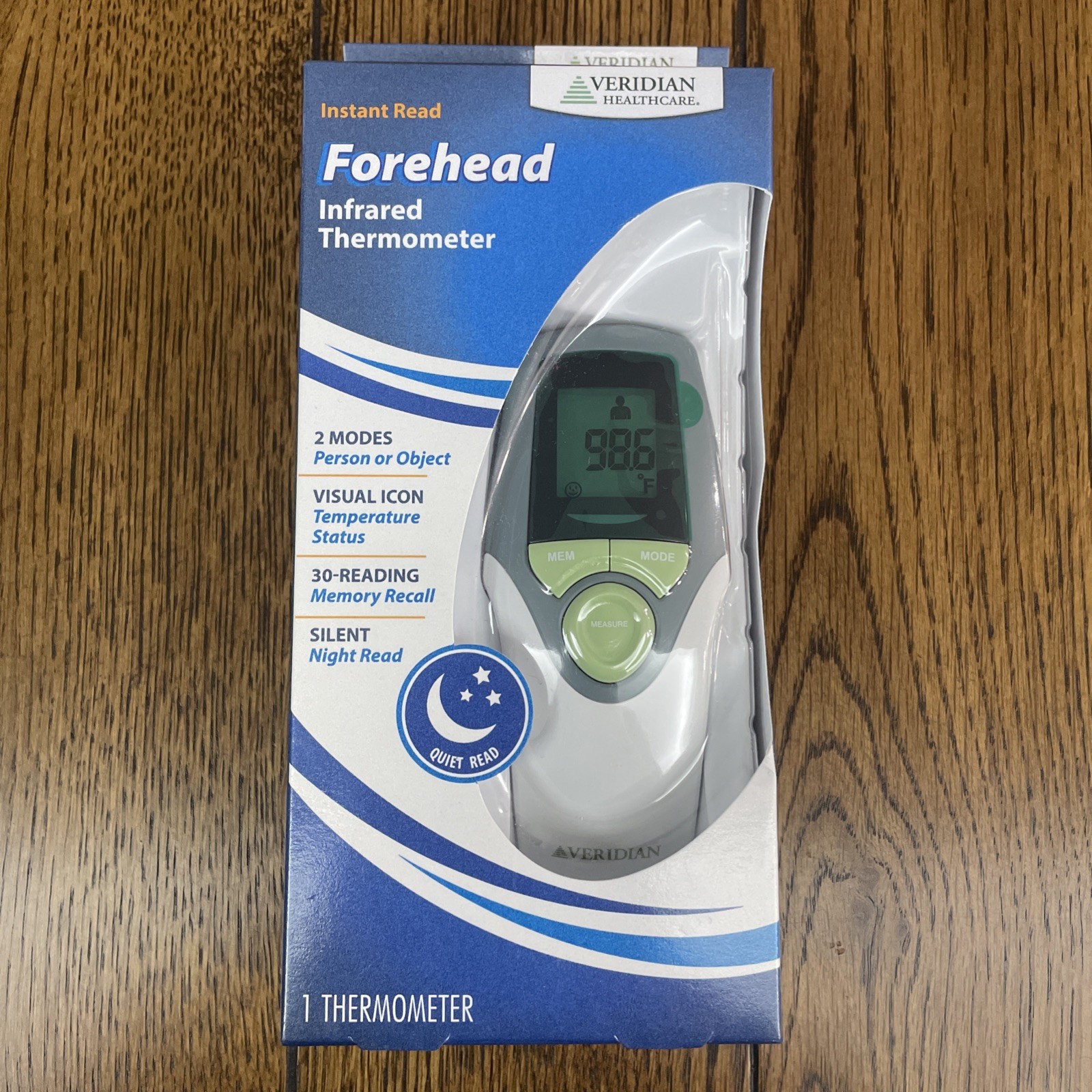 NEW Veridian Healthcare Forehead Infrared Thermometer Quiet Read Person / Object