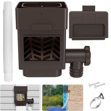 Rainwater Collection System for 2"x 3" or 3"x 4" Residential Downspouts, Brown