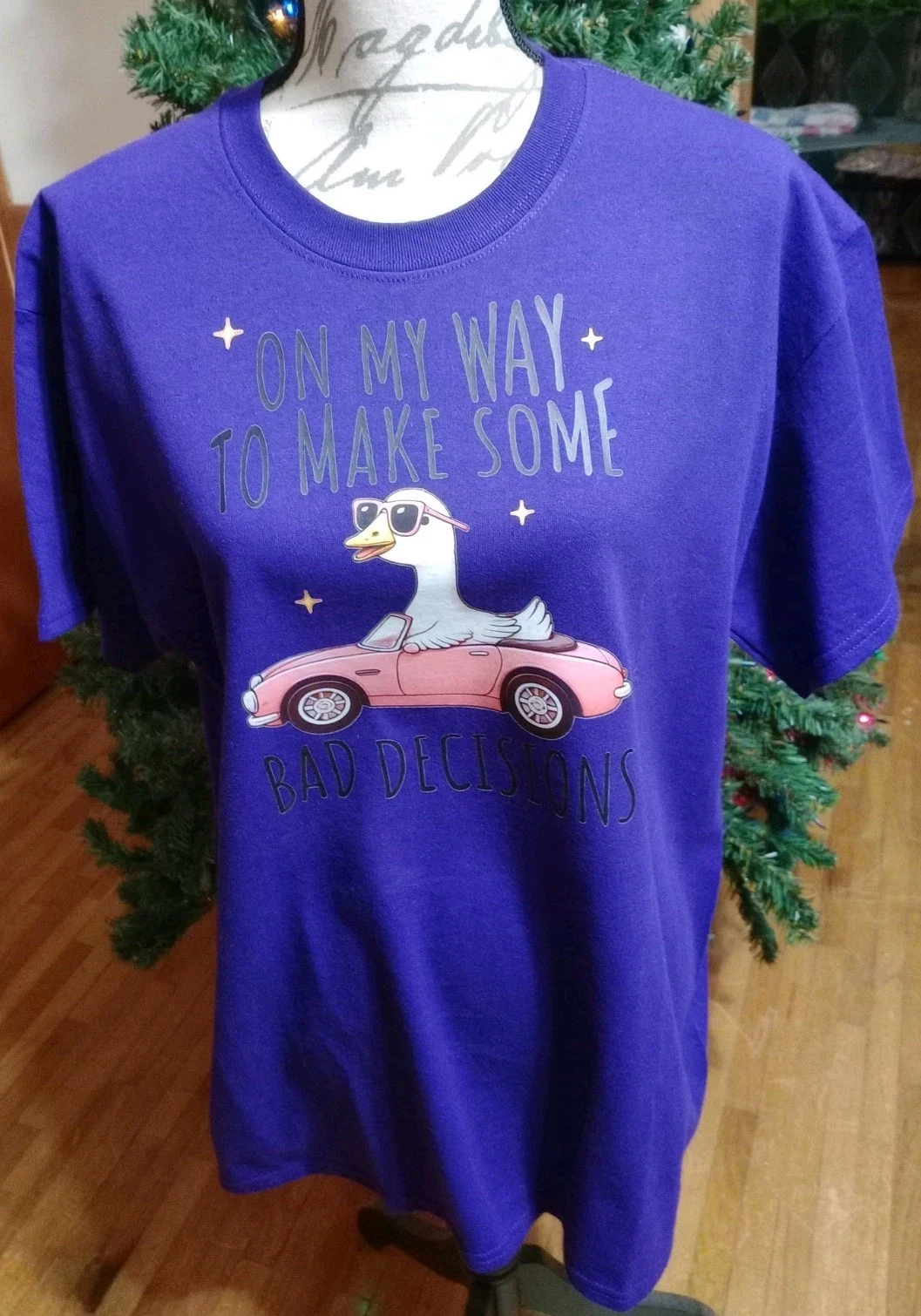 Funny Purple SS Graphic T-Shirt Sz Large Men's Women's Unisex Clothing Gift NWT