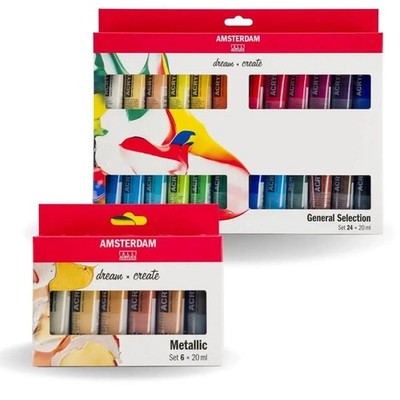 Amsterdam Standard Series Acrylfarben Set 24 x 20 ml + Metallic Set 6 x 20 ml