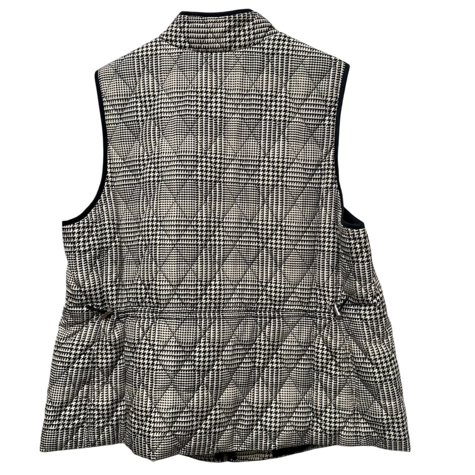 Croft & Barrow Quilted Vest Plus Size 1X Black Houndstooth Womens Zip Jacket - Image 3 of 4
