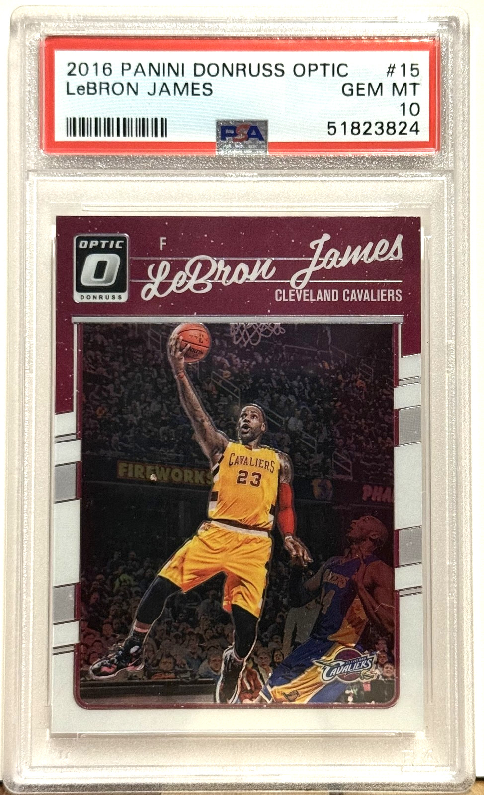 2018 Panini Donruss Optic 15 LeBron James PSA Gem Mint 10 Los Angeles Lakers