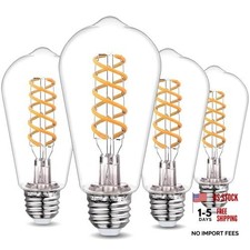 4-Pack Vintage LED Edison Bulbs 60W Equivalent- ST58/ST19 6W E26 2700k 4pack