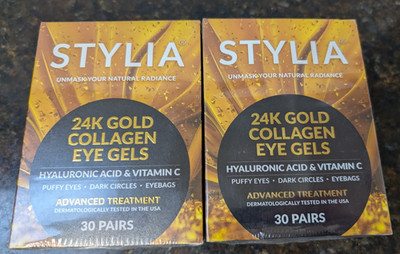 LOT OF 2 BOX Under Eye Patches for Dark Circles and Puffy Eyes 24k Gold Eye Mask
