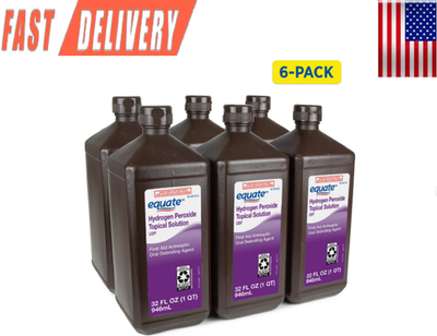 #ad Equate 3% Hydrogen Peroxide Liquid Antiseptic 6 Pack 6 x 32 fl oz $10.60