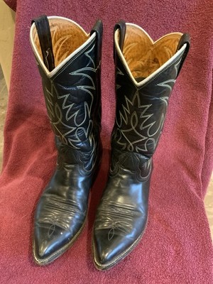NACOMA LEATHER BLACK BOOTS, Made In NACOMA, TX before 1999, Gently Used, 8.5 D