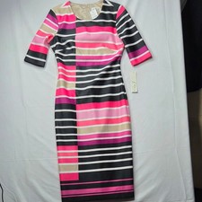 Eliza J Striped Colorblock Scuba Sheath Dress NWT Size 6