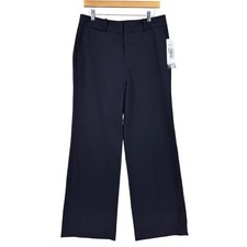 Lauren Ralph Lauren Womens Dark Navy Blue Wide Leg Dress Pants 10 Viscose NEW