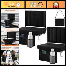 2-Pack Stadium Seats with Back Support, Portable Bleacher Chairs, Black Comfort