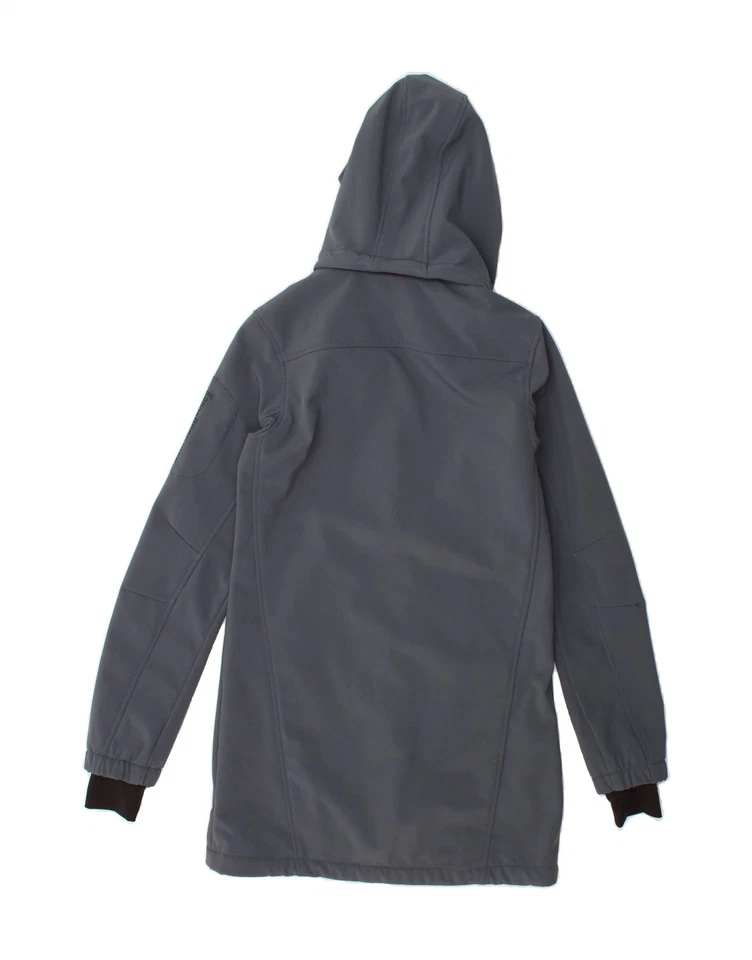 Kangaroos Damen Windbreaker Mantel mit Kapuze UK 6 XS grau Polyester AW07 - Bild 2 von 3