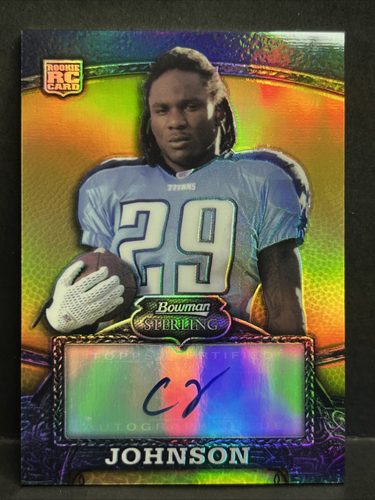 Chris Johnson Bowman Sterling #156 Gold Rookie Autograph