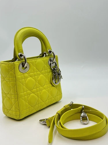 Mini sac jaune citron Lady Dior