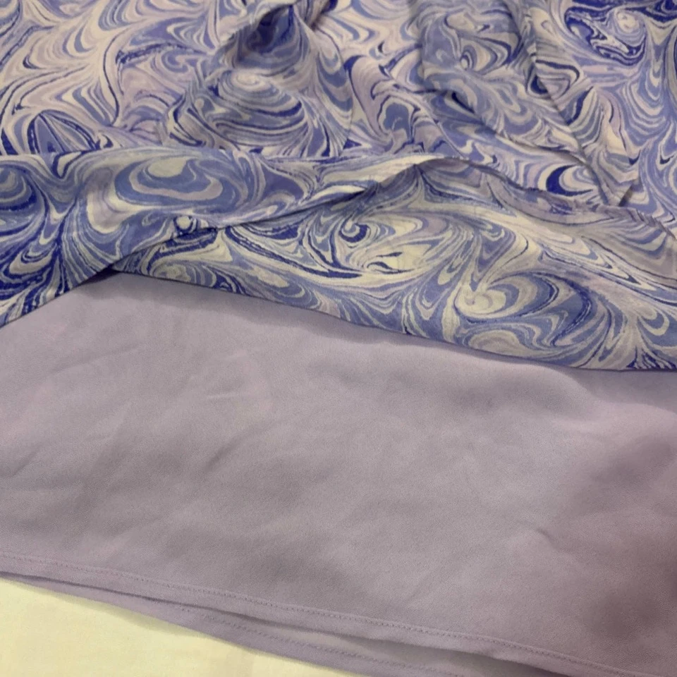 Vintage 90s Casual Annex Medium Abstract Artsy Midi Skirt Flowy Belted Retro - Image 3 of 4