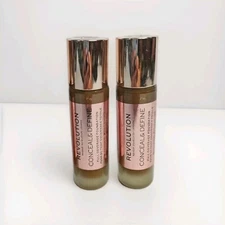 2 Pk Makeup Revolution Conceal and define Full Coverage Foundation F16