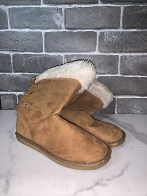 Women's Fur Lined Boots by Kohls Brown Faux Suede Size