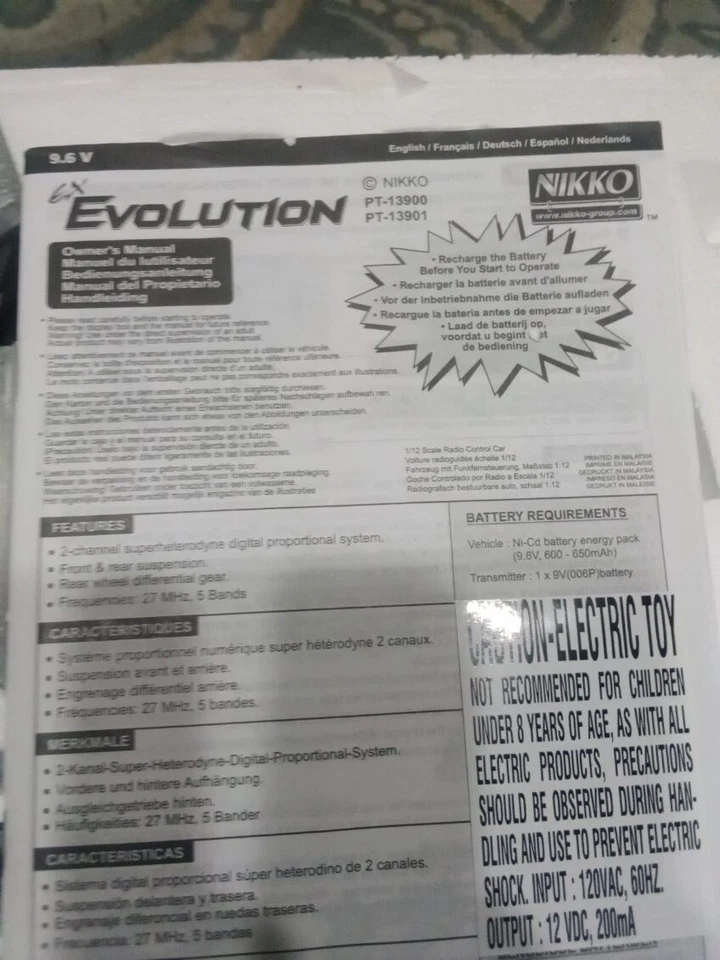 Raro coche de radiocontrol NIKKO Mercedes-Benz SLR McLaren Evolution 1:12 9,6 V Foto 4 de 4