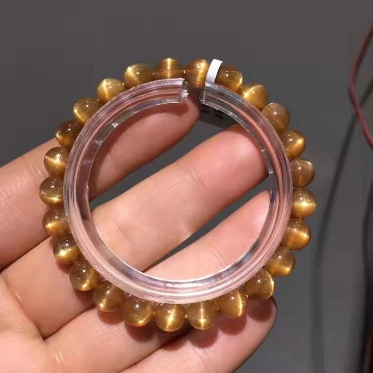 Genuine Natural Gold Moonstone Sunstone Crystal Beads Bracelet AAAA 7mm - Image 2 of 4