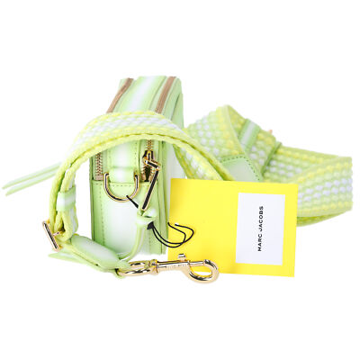 Marc Jacobs Snapshot Fluoro Edge Crossbody Neon Green Woven