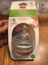 NUK Simply Natural Fast Flow Nipple, 2 Count BPA Free 6 m Fast Newell Brands
