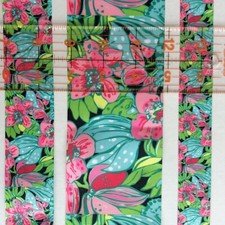 Palm beach style black pink aqua floral Grosgrain ribbon 5/8" 7/8" 1" 1.5" 3"