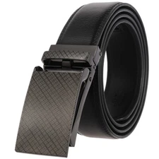 Business Men's Cow Leather Belt Automatic Buckle Strap Suit Waistband Gift Jeans