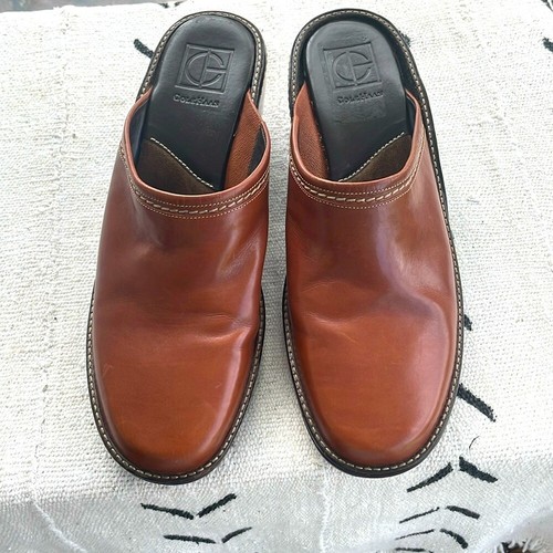 Cole Haan Elyssa braune Leder Slipper Pantoletten Clogs, 9,5