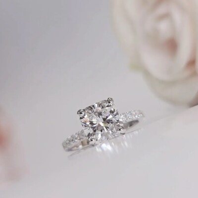 2.50 Ct Certified White Diamond 925 Silver Ring, Great Shine & Luster