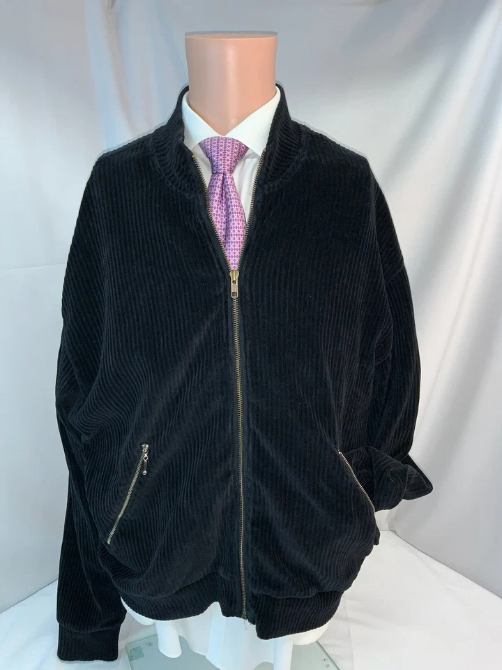 Jhane Barnes 夹克 L 男式蓝色灯芯绒棉聚乙烯 Md 香港 YGI L1-96 — 第 2/4 张图片