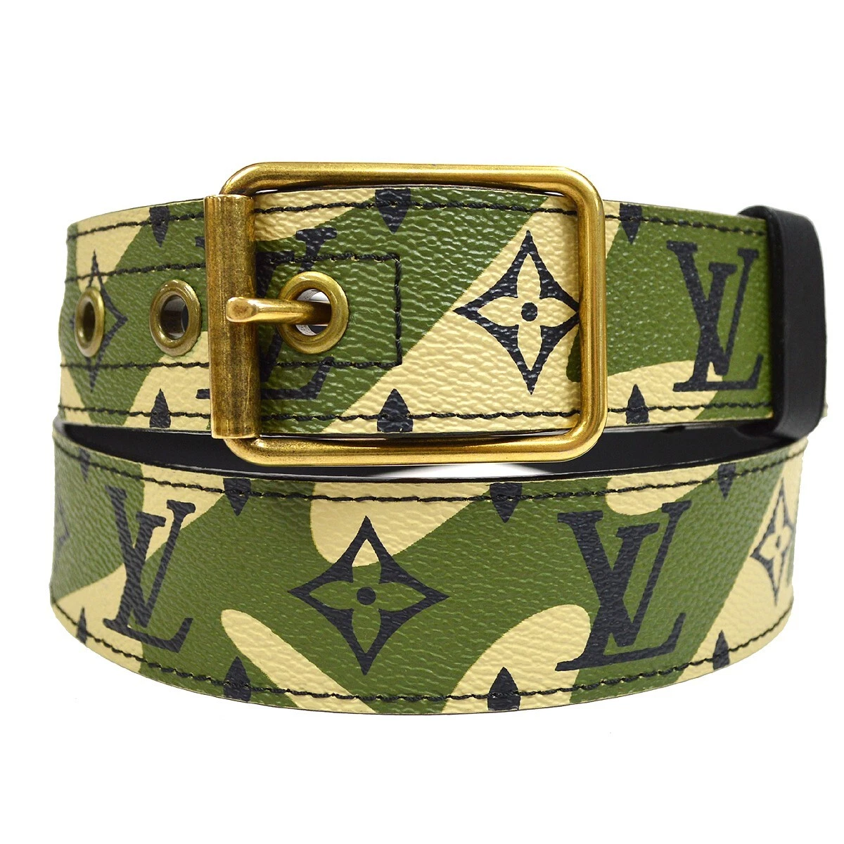 Louis Vuitton Green Takashi Murakami Monogramouflage Belt Cloth