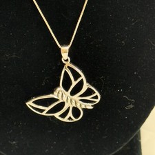 DAINTY Women Girl 925 Sterling Silver Delicate Butterfly Necklace Chain Pendant