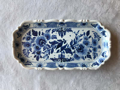 ANTIKES  Tablett /Platte /Teller OUD DELFT NIJMEGEN Niederlande Craquele gemarkt